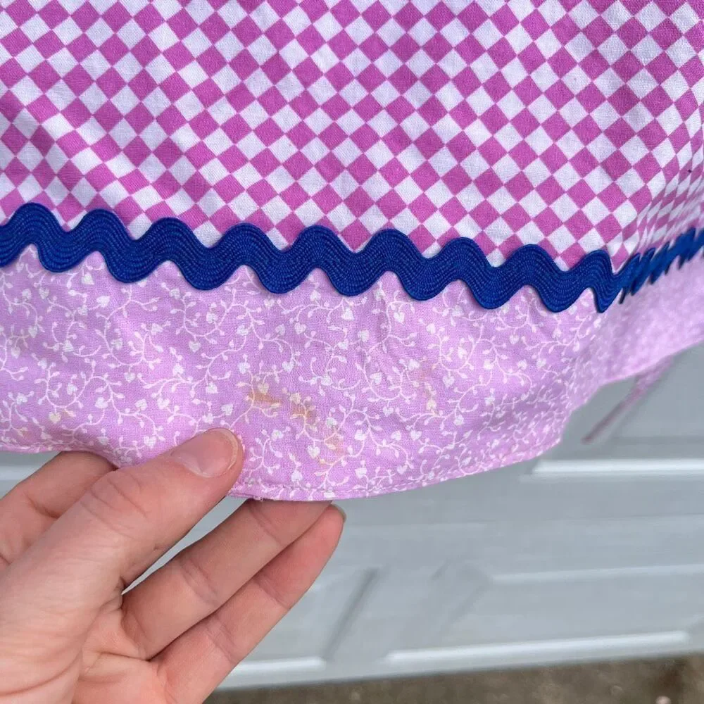VTG Handmade Pig Apron Kids Gingham Farmhouse Cottagecore Dress Up